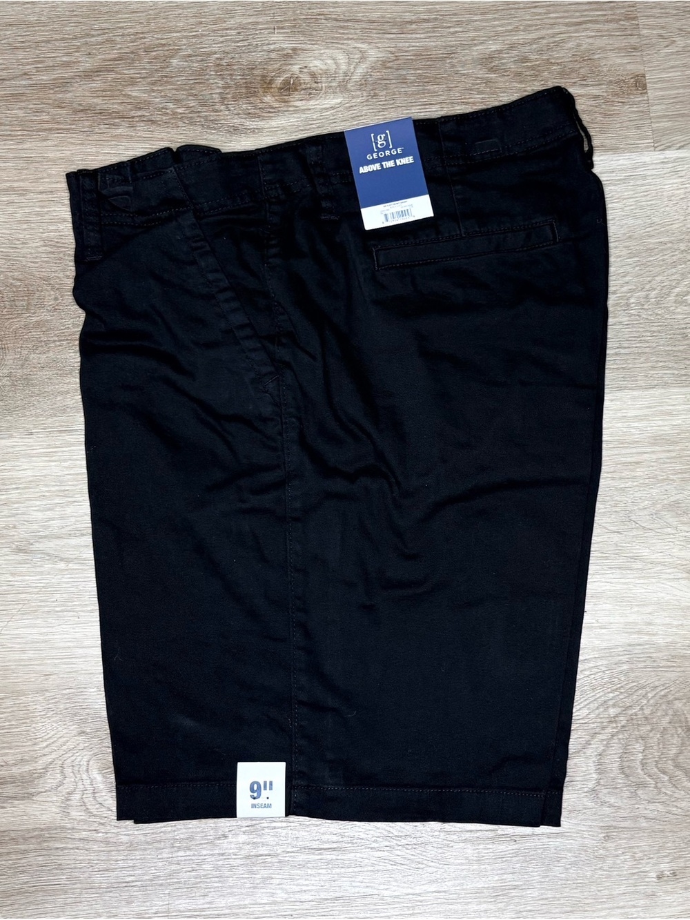 George Men’s Black Shorts Size 36 NWT 9” Inseam